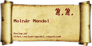 Molnár Mendel névjegykártya